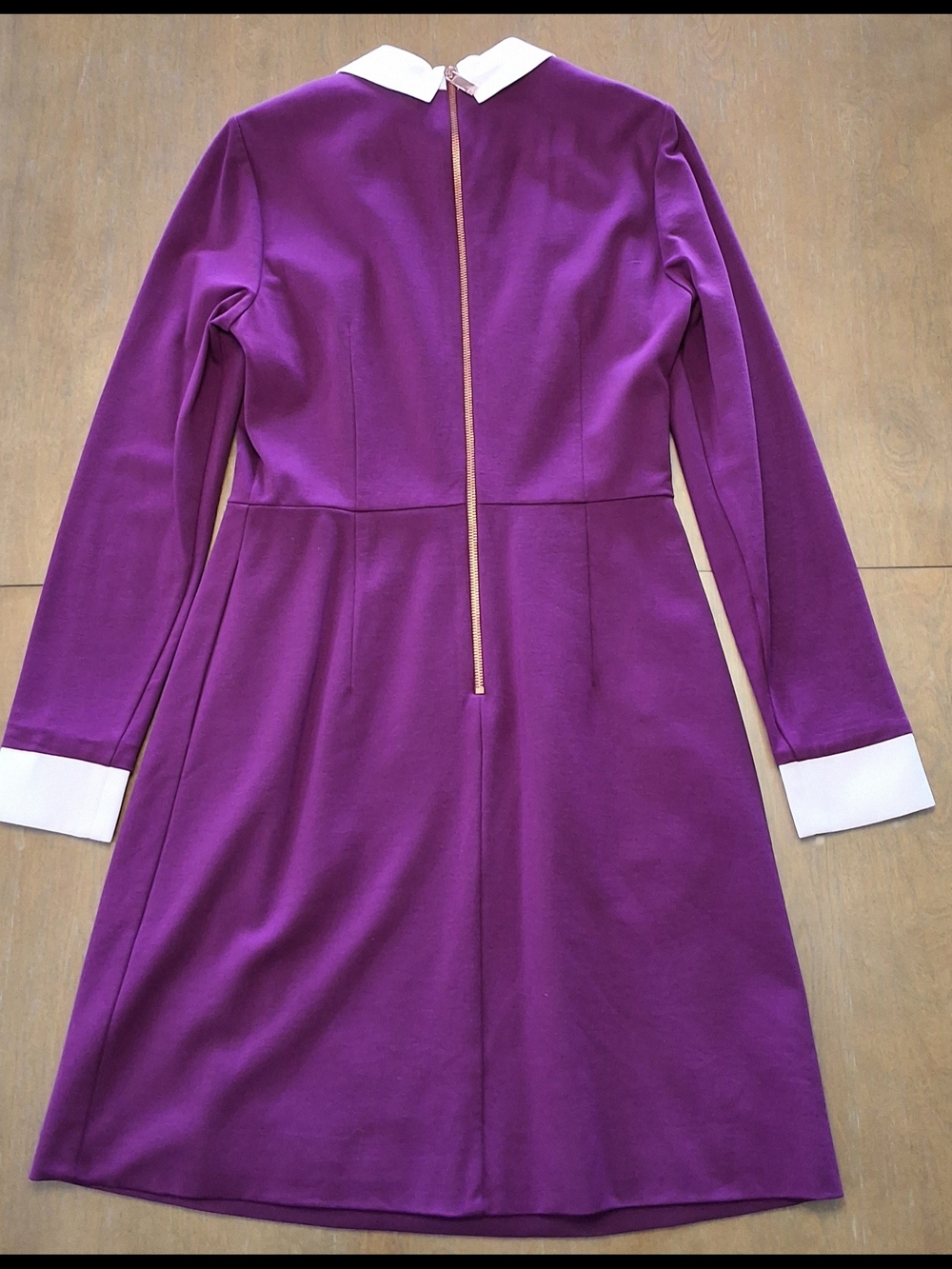 Ted Baker Purple Dress with Embellished White Collar - Picture 4 of 4
